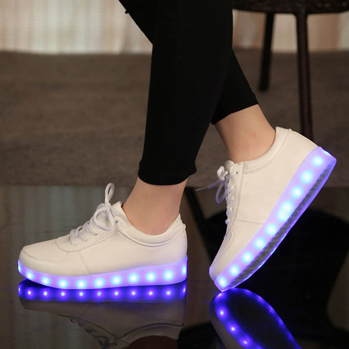 Size 25-45 USB Charging Tenis Led Feminino Basket Led Light Up Trainers Kids Boy Girl Luminous Led Sneakers Child Glowing Shoes